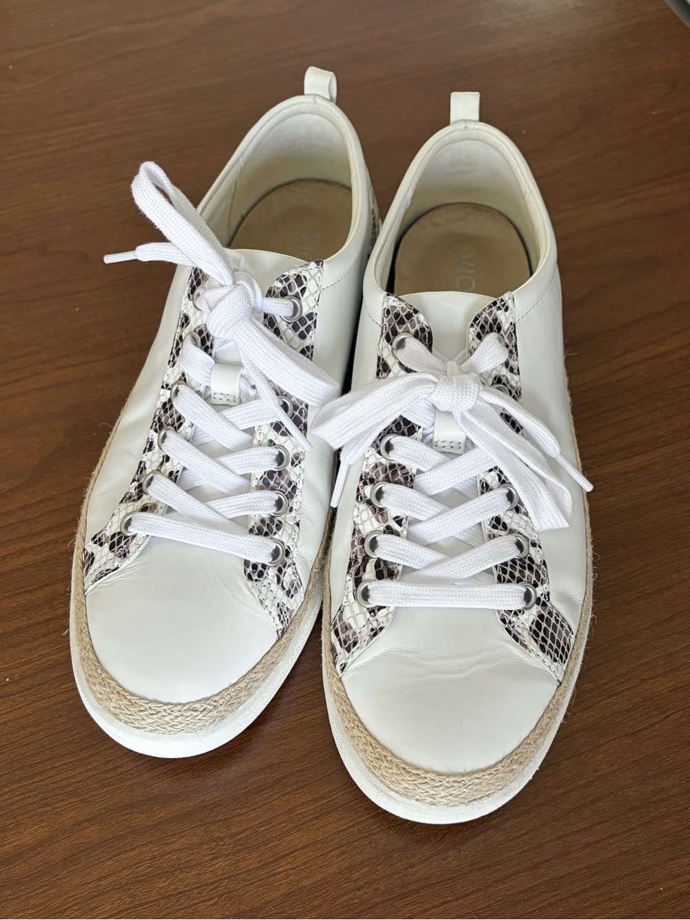 Vionic Winny Lace-Up Casual Sneaker - White Leopard Sz 10